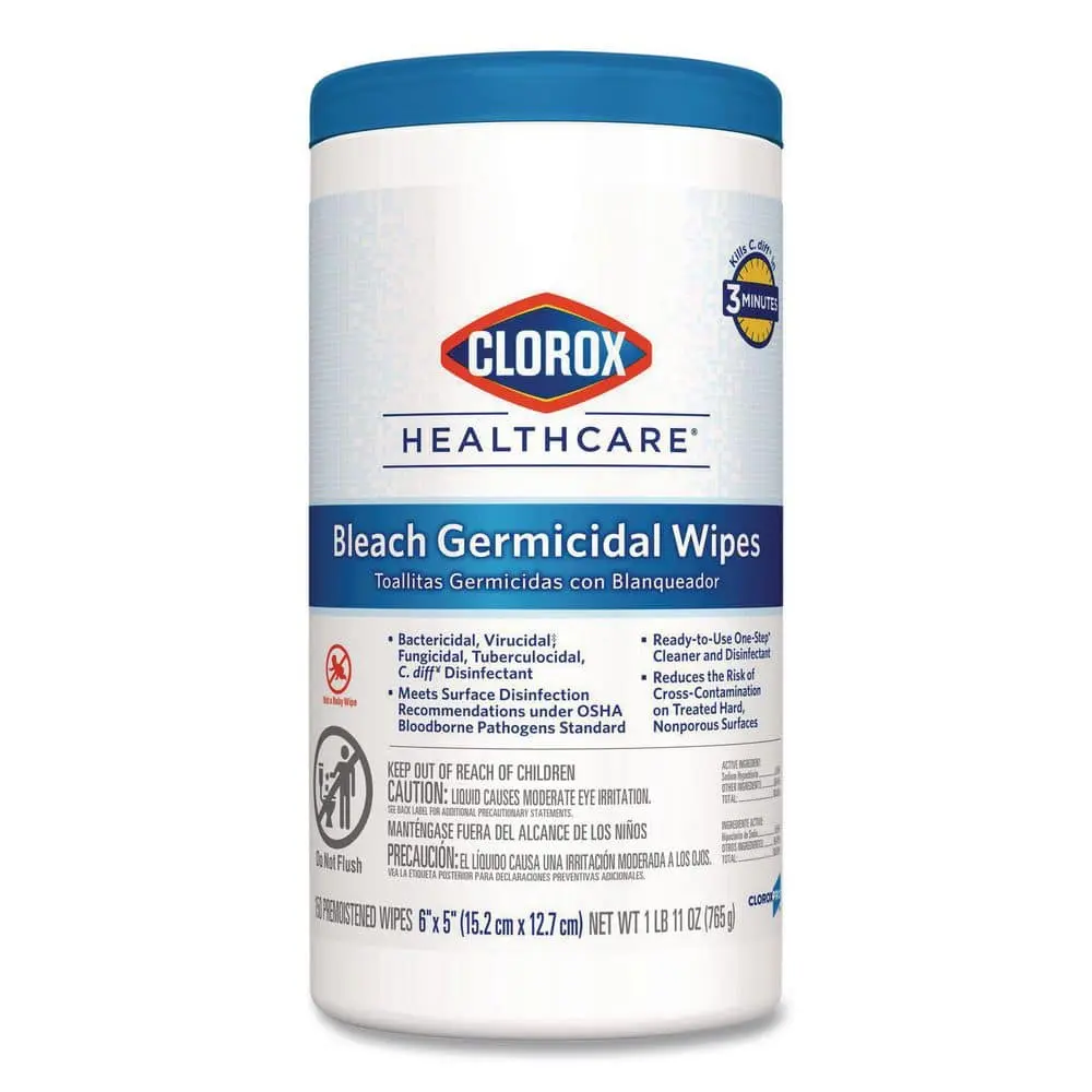 Bleach Germicidal Disinfecting Wipes, 6 in. x 5in., Unscented, for Surface Cleaning (150-Count)