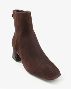 Sam Edelman Rounded-Toe Bootie Cafe Noir