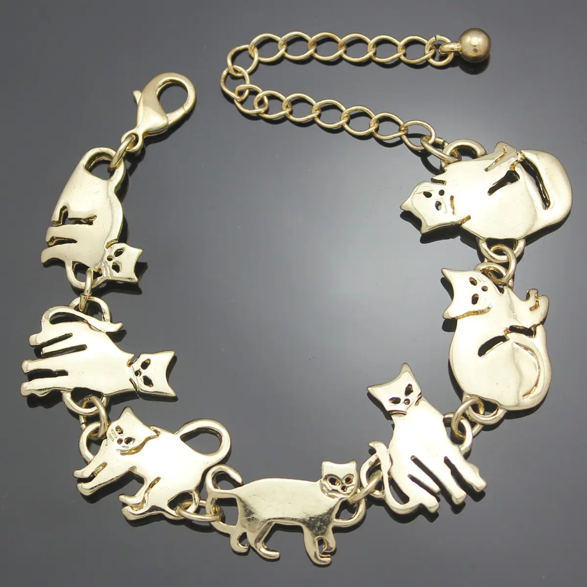 Cute Cat Animal Pendant Charm Bracelets for Women Men Chain Link Bangles Party Trendy Kpop Jewelry Couple Gifts