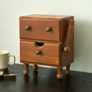 Solid wood robot-shaped drawer storage cabinet and jewelry storage cabinet Organiser Wooden