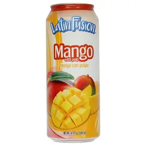 Latin Fusion Mango Drink with Pulp 16.9 Fl Oz Real Fruit Juice Non-Carbonated Tropical Beverage BPA-Free Canister