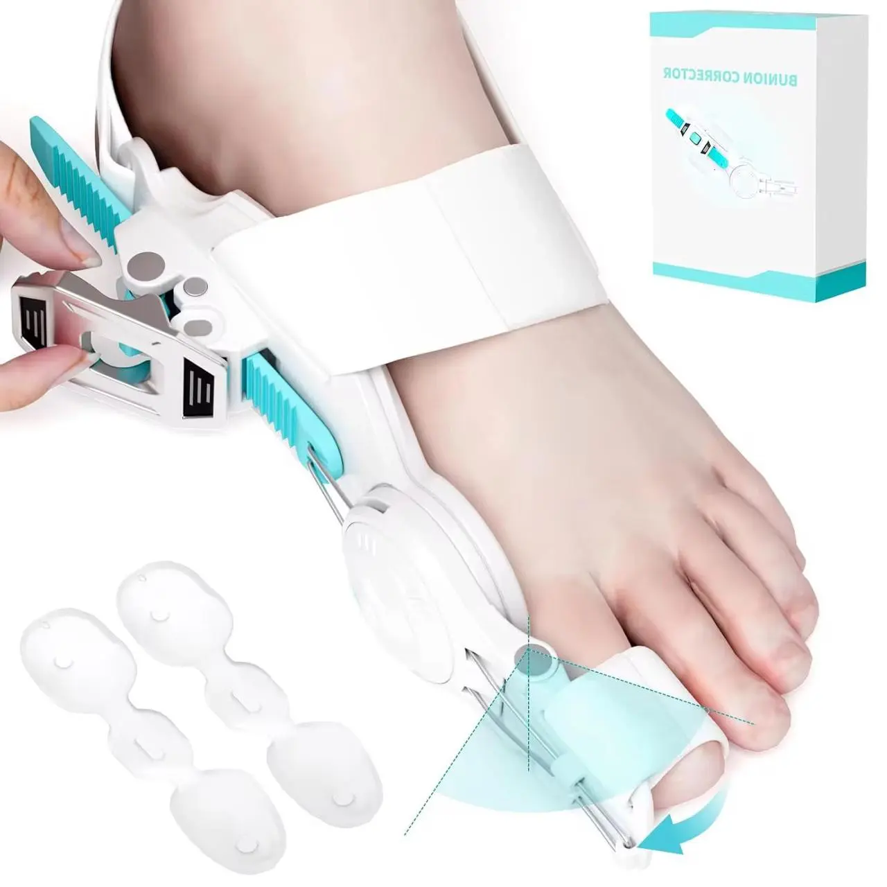 Adjustable Bunion Corrector for Women & Men, Orthopedic Toe Straightener for Hallux Valgus Pain Relief with Customizable Correction, Breathable Non-Slip Splint for Daily Use, Strap, Silicone, Nail Care, Toe Aligned, Toe Separator, Support