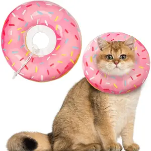 Cat Cone Collar Soft, Cat Recovery Collar for Wound Healing Cute Cat Donut Adjustable Cat Cones to Stop Licking Comfortable Lightweight Neck Elizabethan Collars for Cats Kittens after Surgery Hpetppy