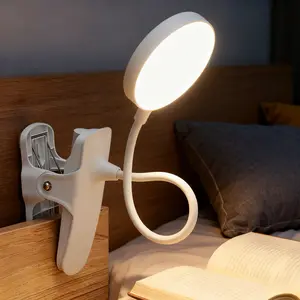 USB Rechargeable Clip-on Desk Lamp LED Touch Dimmable Eye Protection Night Light Adjustable Reading Lamp with Cord & Dimmer Switch Indoor Lighting