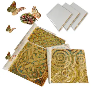 Colorful Copper Gold Foil Sheets 50pcs/pack, 14x14cm Metallic Patterned Foil, Ideal for Jewelry Making, Art Crafts, Furniture Decoration