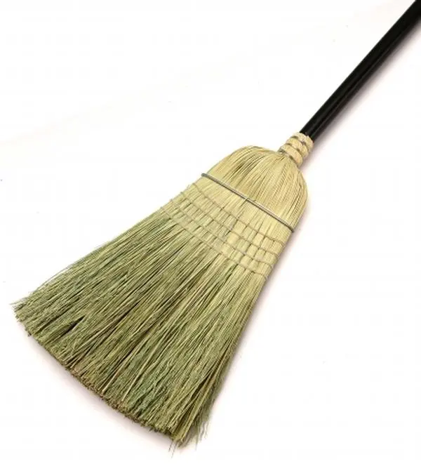 212 MAIN Natural Corn Broom - 54 In Wooden Handle, 57.5in Height, Natural Fibers, Traditional Look, Home Care Supplies, Handheld Manual Sweeper Brooms for Wooden Surfaces