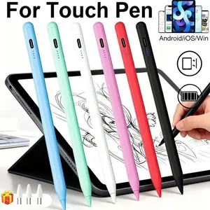 Universal Aluminum Capacitive Stylus Pen, Rechargeable Battery, Compatible with iOS Android Windows, Includes 3 Replaceable Tips