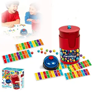 Fast Bead Grabbing Game,Match Color Bingo Game Set,Fast Bead Grabbing Match Color Bingo Gamê,Hand Eye Coordination Training,90 Bêads&6 Code Cards,1 Bell & Bêad Can for Group Party and Family (1 Set), 1 Bead Can, 90 Beads