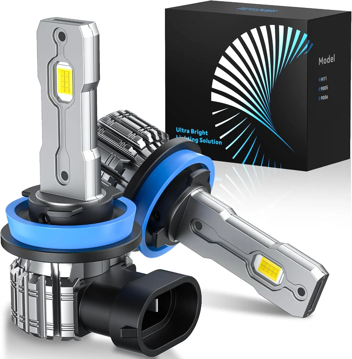 FTEVAR 9005/HB3/9006/HB4/H11/H9/H8 White LED Headlight Kit High/Low Beam Bulbs Super Bright 6000K 30000LM fan light