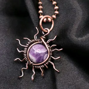 Custom Wire Wrapped  Sun Necklace