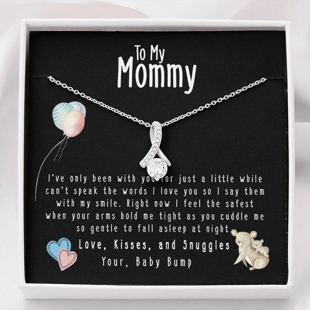 Mommie Necklace - New Mom Gift Jewelry with Meaningful Message Card Inside, Perfect for First Time Mom, Pregnancy Gift, Mother's Day Gift