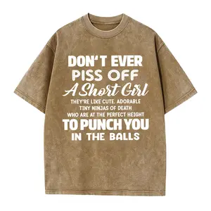 Women'S Funny T-Shirt "Don'T Ever Off a Short " Print T-Shirt, Casual Short Sleeve Top for Spring Summer And Fall, Casual Wear, Soft Fabric, Gift for Her