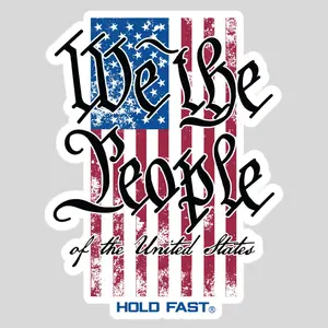 HOLD FAST American 3.5" x 2.5" Vinyl We The People Flag Stickers for Bikes, DIY Scrapbooking & Stamping