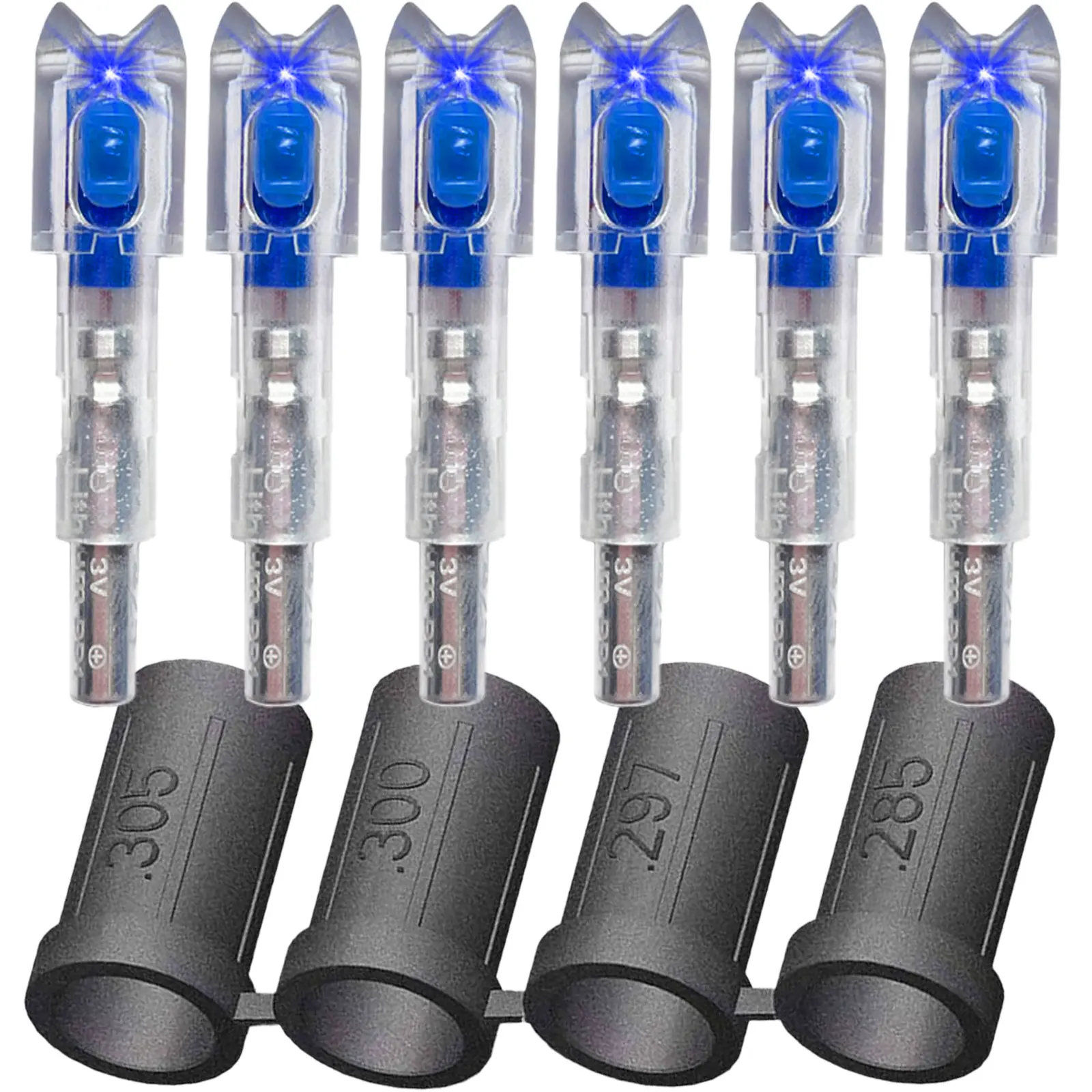 Lighted Crossbow Nocks with 4 Sizes .285/.297/.300/.305” Bushings for Hunting Target Practice .