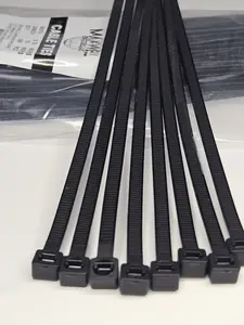 Maxwell 100pk BLACK or WHITE Nylon PA66 Self-Locking Cable/Zip Ties, Size: 0.19" x 9.9" / 4.8mm x 250mm, Tensile: 55lb, Certs: ROHS, UL62275, UV (-40F to 185F for 8 Hrs), CE - CONSTRUCTION/ELECTRICIAN