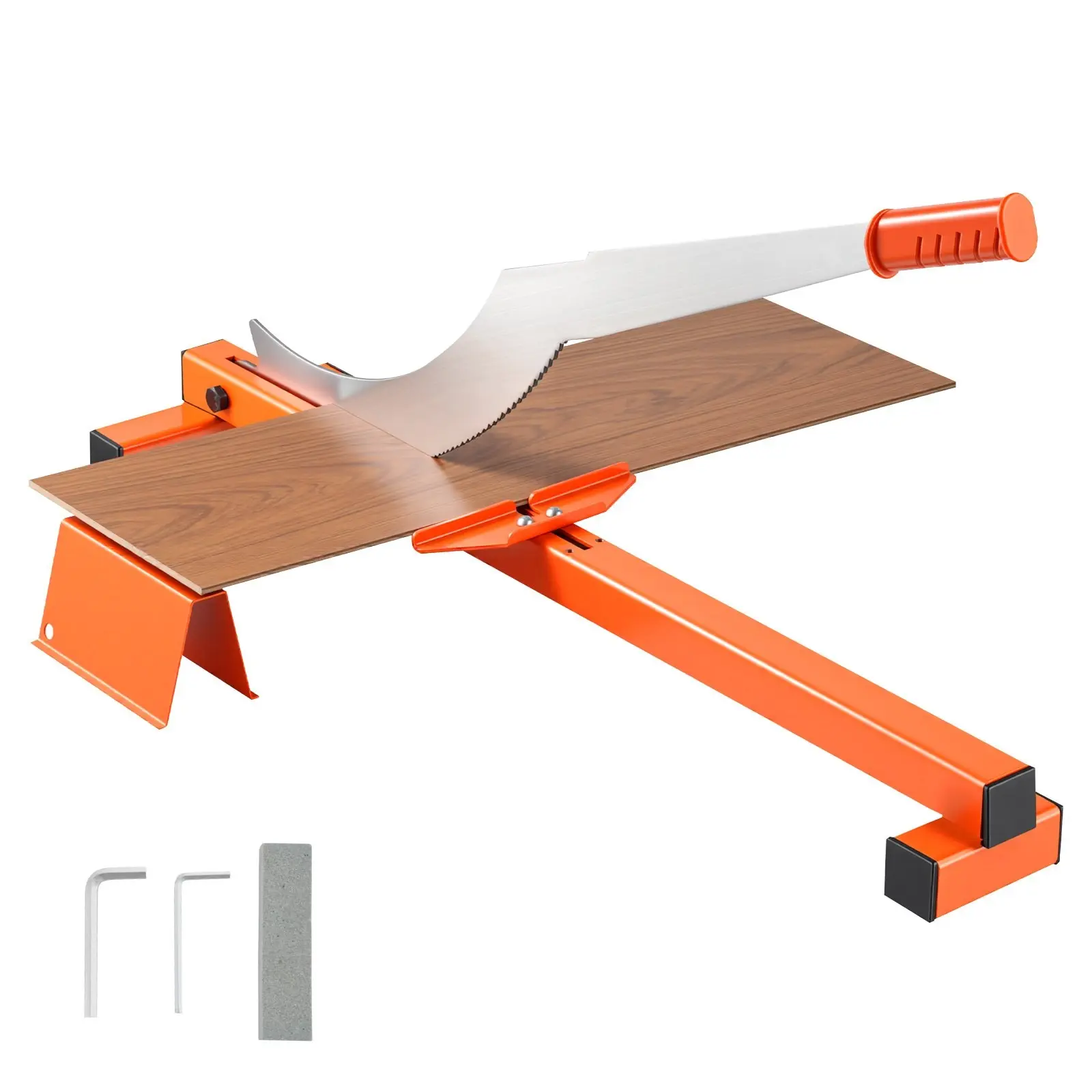 12 Inch Vinyl Floor Cutter With 10mm Thick Laminate Cutter, Cutting Angle Guide, Rubber Handle, Honing Stone, D2 Steel Blade For Cutting Laminate And Vinyl Flooring, Home Renovation And DIY Improvement Tool