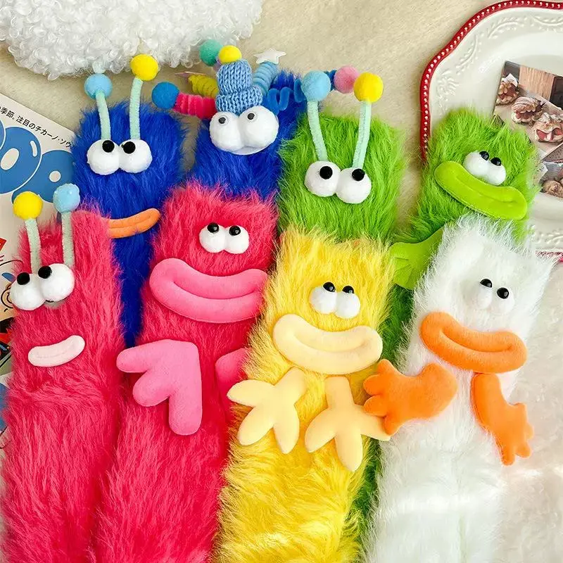 Winter plush socks cartoon sleep socks mid-tube warm girls and children couple socks