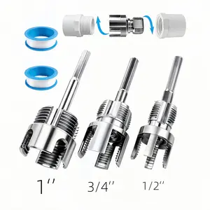 3-Piece Heavy-Duty Alloy Pipe Threading Tool Set - 1/2", 3/4", 1" Internal/External Threads, Electric Drill Compatible PVC/Plastic Pipe Threading Tool, Suitable for DIY and Professional Plumbing Installations (Compatible with PPR, MPP Pipes)Summervibes