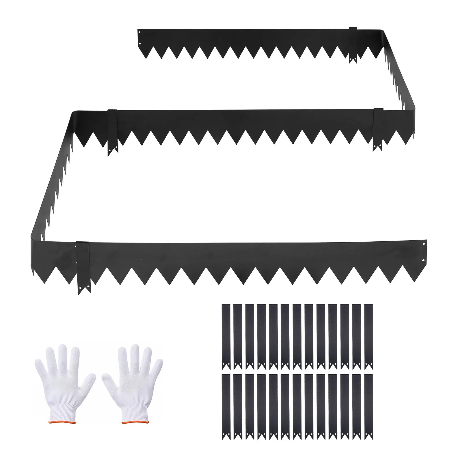 【SummerFinds】VEVOR Galvanized Steel Landscape Edging, 30-Pack 40 x 6 Inch Metal Edging for Landscaping with 32 Mounting Clips, Heavy Duty Metal Garden Edge Border for Flower Bed, Yard Pathway, Black
