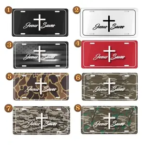 Jesus Saves Camo License Plate, Aluminum Vanity Tag for US Vehicles, best gift