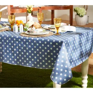 Design Imports 70" Round Polka Dot Vinyl Tablecloth