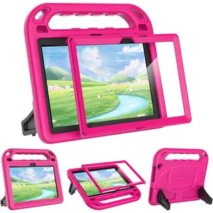 Case for 10-inch Tablet Lightwight Shockproof Built-in Screen Protector with Handle Stand, Rose
