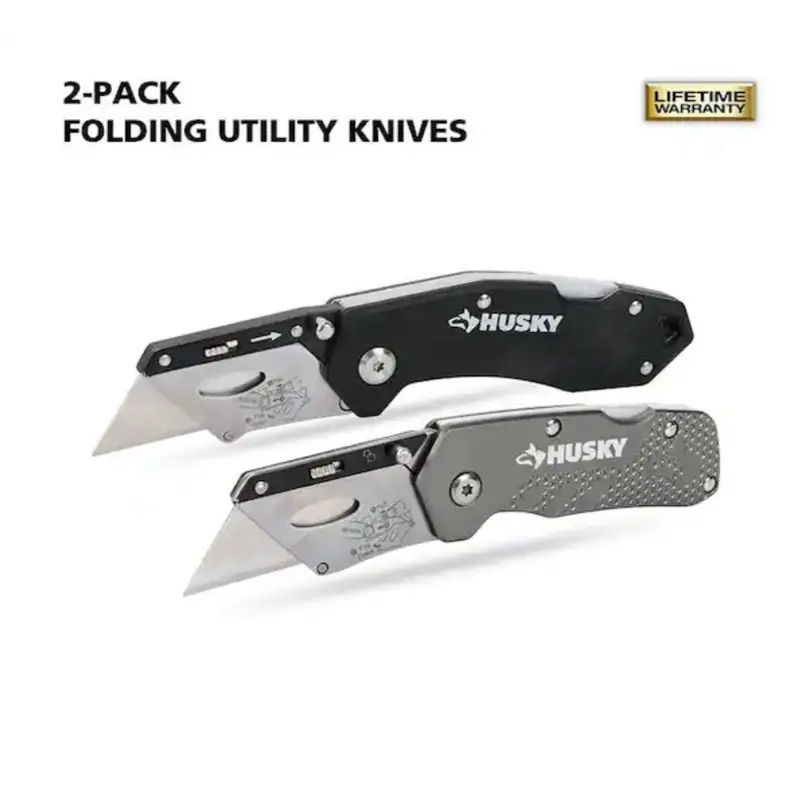 HUSKY 2-Pack Folding Utility Knives