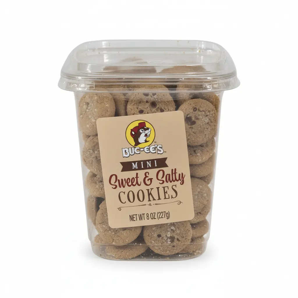 Buc-ee's Mini Sweet & Salty Cookies - 8 oz Richly Sweet, Savory-Touch Crunchy Snack for On-the-Go Sharing, Pairing with Drinks