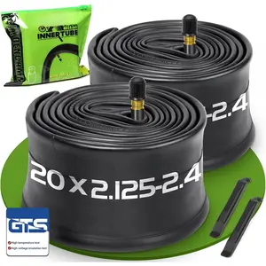 2/4 Pack 20/26x2.125/2.40  Tube, 20/26x2.125  Inner Tube with 35mm AV Schrader Valve, Butyl 20/26x2.40 Tube with 2 Tire Levers, 20/26x2.125/2.20/2.25/2.30/2.35/2.40 for MTB/City Bikes