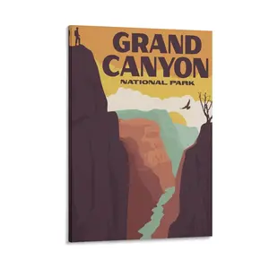 Grand Canyon National Park Posters & Prints Vintage National Parks Poster Poster Canvas Wall Art For Bedroom Decor Bar Office Room Decor Gift