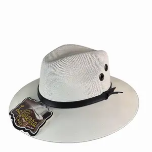 Sombrero Panama Fedora Golfer Cabana Lightweight Hat/ Panameño Estilo Indiana with Black Band and Breathable Design
