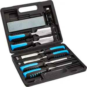 8-Piece Wood Carving Chisel Set, Includes Sharpening Guide & Stone, Ideal for Softwood, Hardwood, Composite Wood, Carpentry Tools