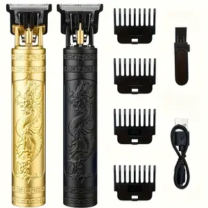 [Perfect Styling Tool] Men's Hair Clipper And Beard Trimmer Professional Set, Practical And Portable With Strong Endurance To Help You Create A Perfect Look For A Long Time!(All Metal Body, Metal Head, Gold, Black, Bronze)