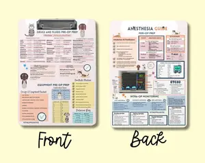 Veterinary clipboard anesthesia notes vet student clipboard vet tech clipboard veterinary gift anesthesia