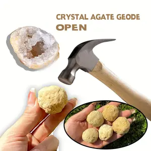 Natural Crystal Geode Cave, Rough Quartz Crystal Cluster, Quartz Geodes, Crystal Decorative Ornaments, Ideal Gift for Father's Day & 4th of July, Perfect for Teaching & Collection