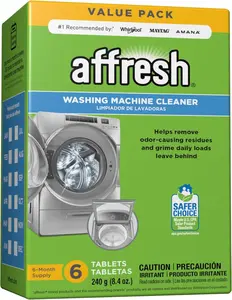 Washing Machine Cleaner, Cleans Front Load and Top Load Washers, Including HE, 6 Tablets