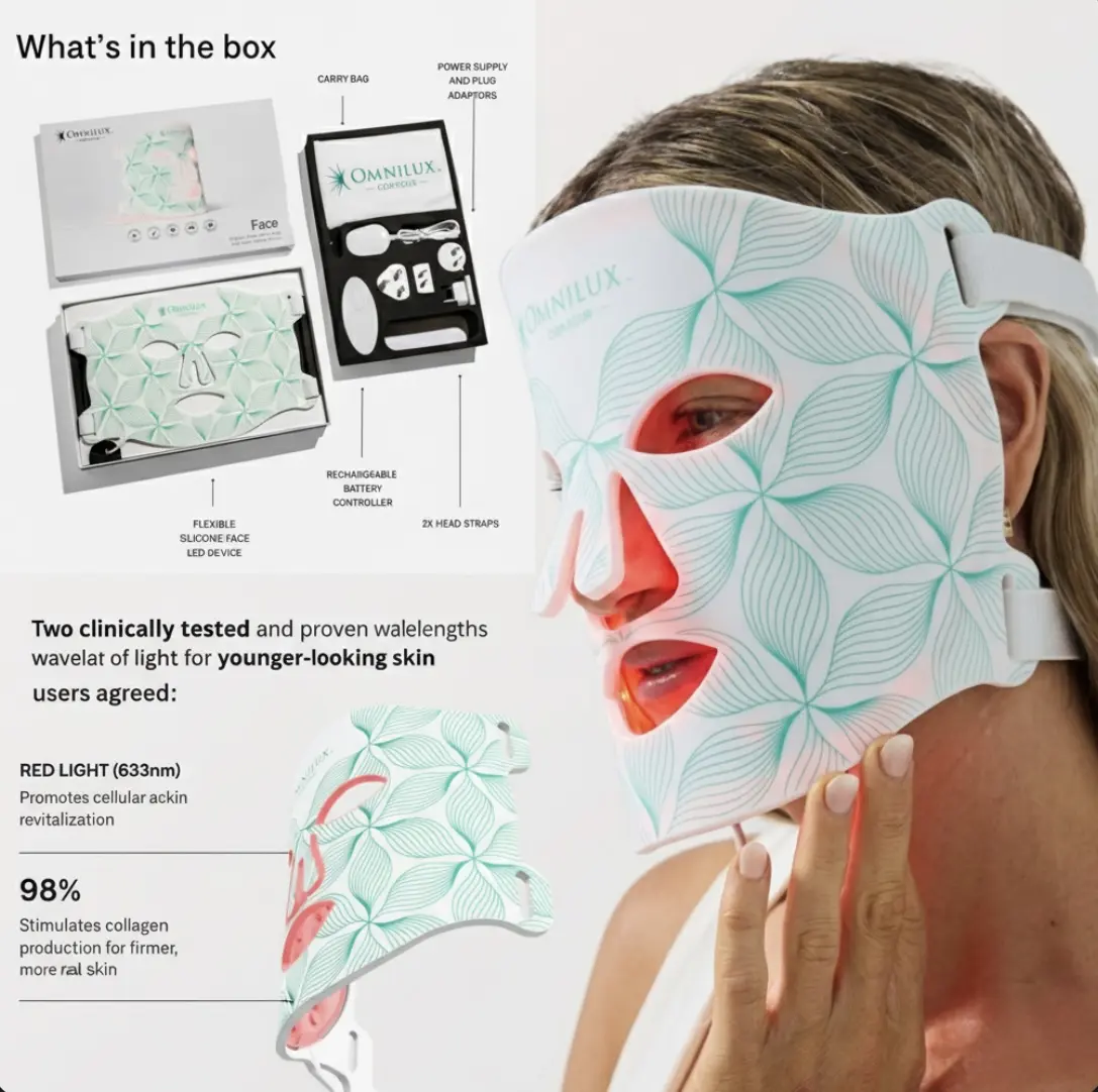Omnilux LED Contour Rejuvenating and Anti-aging Face Mask+ Free Riman Radiansome Ritual Kit