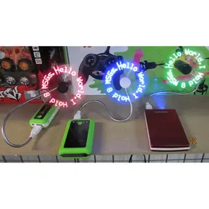 Azimport  12 in. USB LED Fan - Red, Electronic, Message Scroll, Programmable