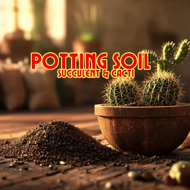 Just in Khas Succulent & Cactus Super Blend Soil Mix with Coarse Sand Pumice Black Lava & Turface Medium Grain Potting Soil