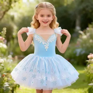 Girls' Princess Dress with Sparkling Lace Appliques, Multi-layer Tulle Ballet Skirt, Perfect for Dance Performances, Ideal Easter Gift