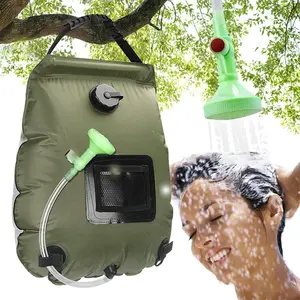 5 Gal/20L Portable Solar Heating Camping Shower Bag with Removable Hose On-Off Switchable Shower Head for Outdoor Travel Beach Swimming Hiking