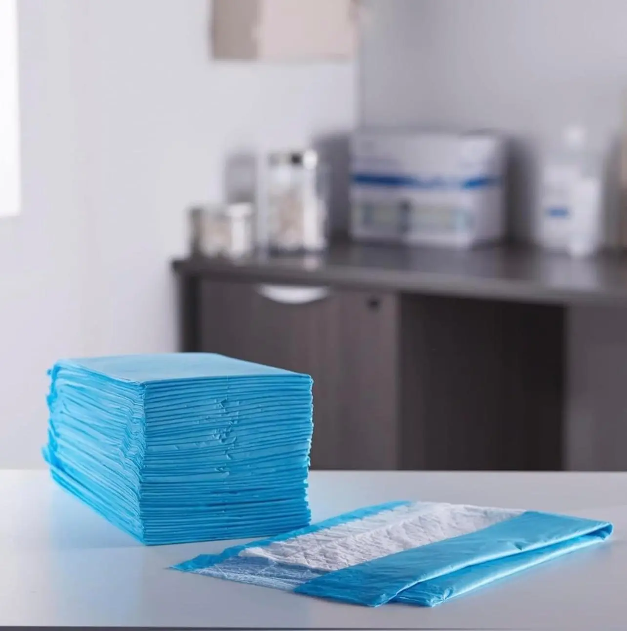Essentials 30 x 36 Blue Quilted Disposable Underpads with Adhesive Strips, 30 Count Pack of three Super Absorbent Bed Pads for Kids Elderly Pets Care Soft Maternity Pad Nursing Pad