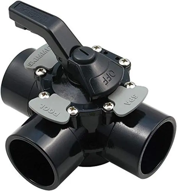 Waterway Plastics 6007100CPVC 2 in. PVC 3 Way Diverter Valve, Pvc Plastic, Standard Size