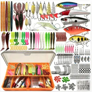 86/88/136/149/366 Piece Fishing Lures Set, Includes Soft Bait, Hard Bait, Hooks, Sinkers, Spinnerbaits, Frog Lure, Saltwater Freshwater Use