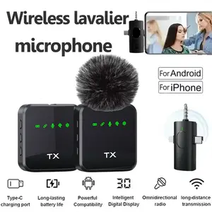 F11 Three-In-One Wireless Lapel Microphone, Short Video Shooting Smartphone Noise Reduction Live Streaming Mic, Rechargeable Mic, Professional Quality Recording