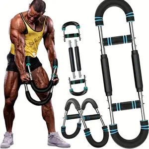 U-shaped Arm Strength Training Device with 3 Adjustable Settings 60-130 Pounds Force for Chest Arms Forearm Strengthener Exercise Equipment for Men Ideal for Home and Office Fitness Use