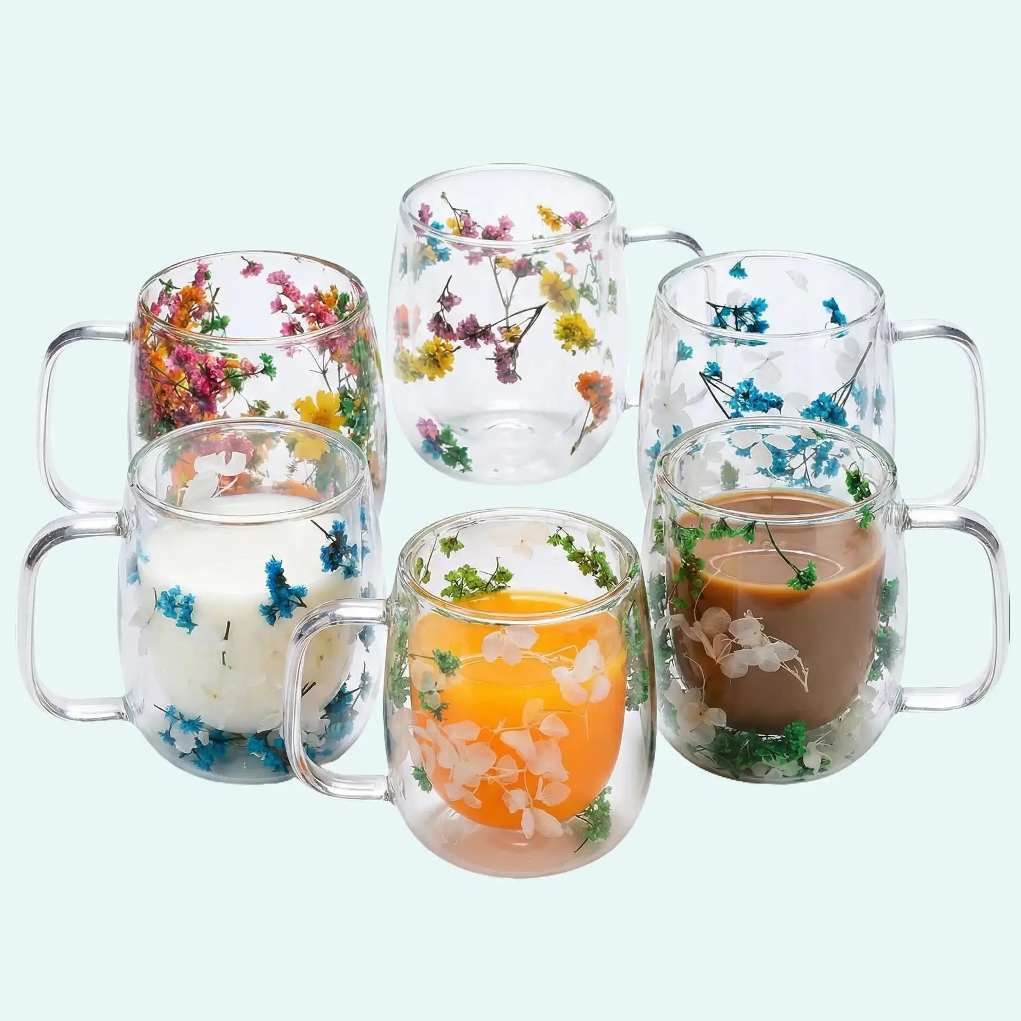13-Oz Sturdy Transparent Glass Coffee Mugs - Stylish Drinkware Cups, Heavy-Duty, Milkshake Ready, Sturdy Glass for Daily Use, Home-Office, Gift-Ready, No Assembly Required, Stylish Coffee Mugs