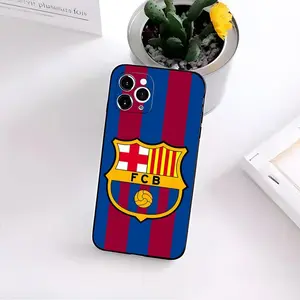 Futbol Club Barcelona logo Phone Case for iPhone 17 Air 16 15 14 13 12mini 11 Pro Max Plus XR XS Black Soft Silicone Cover