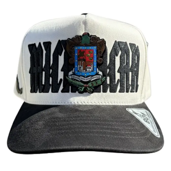 Nuevo Imperio Michoacan Design Limited Edition Beige Suede Finish Hat - Unisex Flat Bill Snapback, Casual Trendy Hat for Outdoor Events, Outfits, Flat Bill Hats