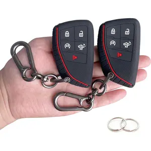 Key Fob Cover for 2022-2025 2026 Chevy Silverado 1500 GMC Sierra 1500, 2024-2026 Silverado Sierra 2500HD 3500HD, Silicone, 2-Pack, Black